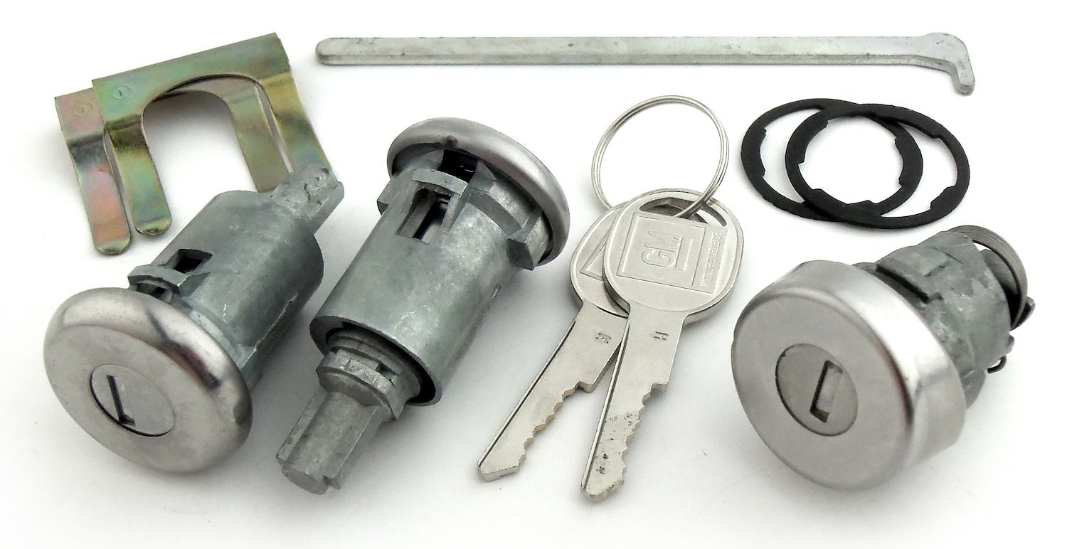Door & Trunk Lock Set for 1978 Chevrolet Camaro With Long Shaft Cylinders [Oval Style GM Keys]