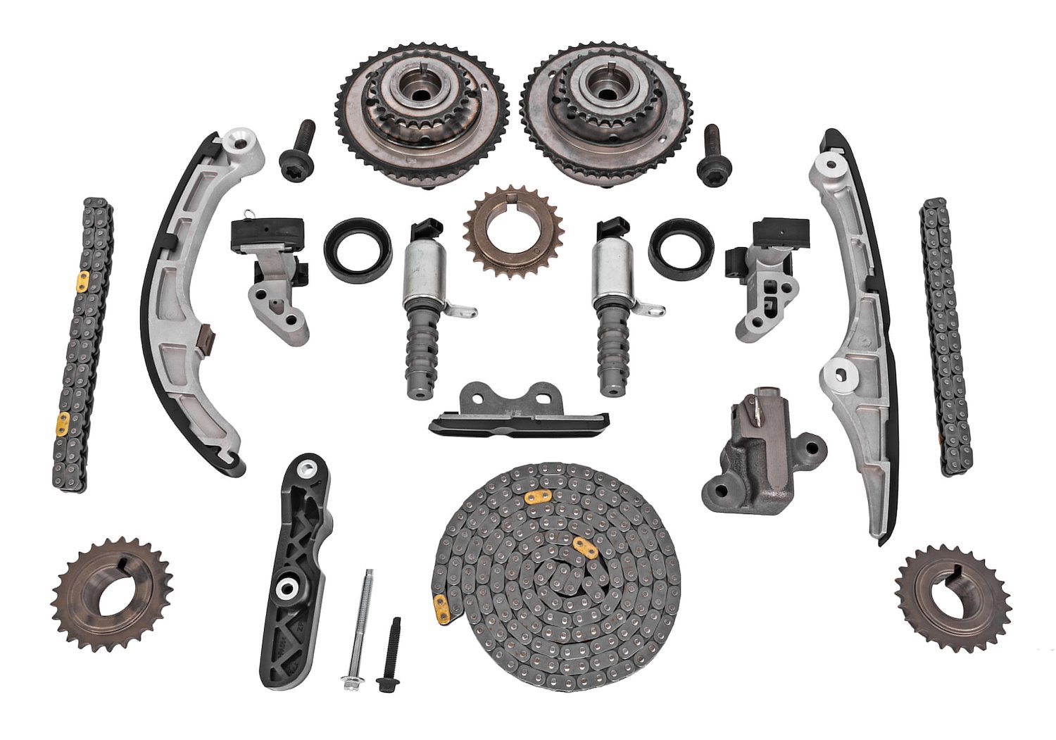 Timing Chain Kit w/VVT Solenoids for 2007-2011 Ford, Mercury, Lincoln Cars & SUVs 3.5L, 3.7L V6 Engines