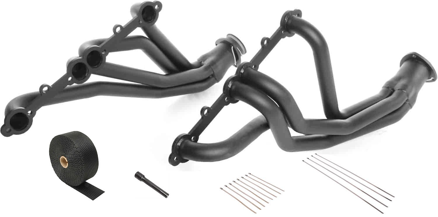 Long Tube Headers and Header Wrap Kit Fits Select 1967-1992 GM 2WD and 4WD Trucks [Small Block Chevy 283-400 ci]