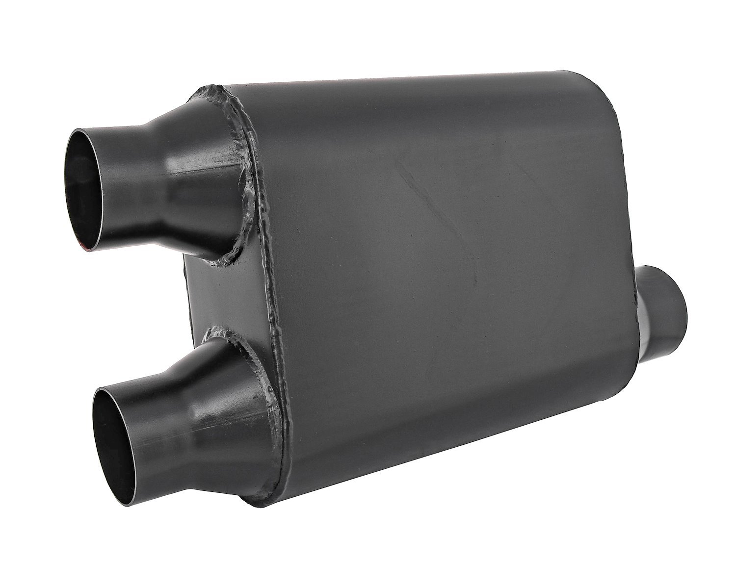 Chambered Deep-Tone Muffler 2.500 in. Offset Inlet / 2.250 in. Dual Outlets
