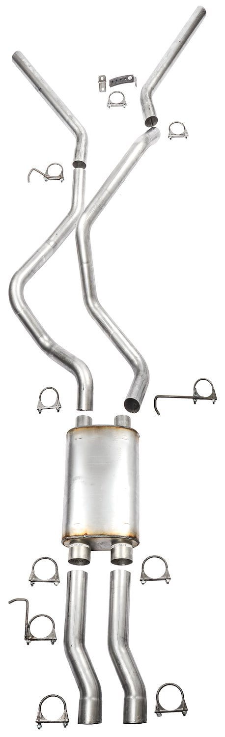 Cat-Back 2.5 in. Dual Exhaust System for 2001-2006 GM 2500HD/3500 Pickup 2WD/4WD 6.0L/8.1L