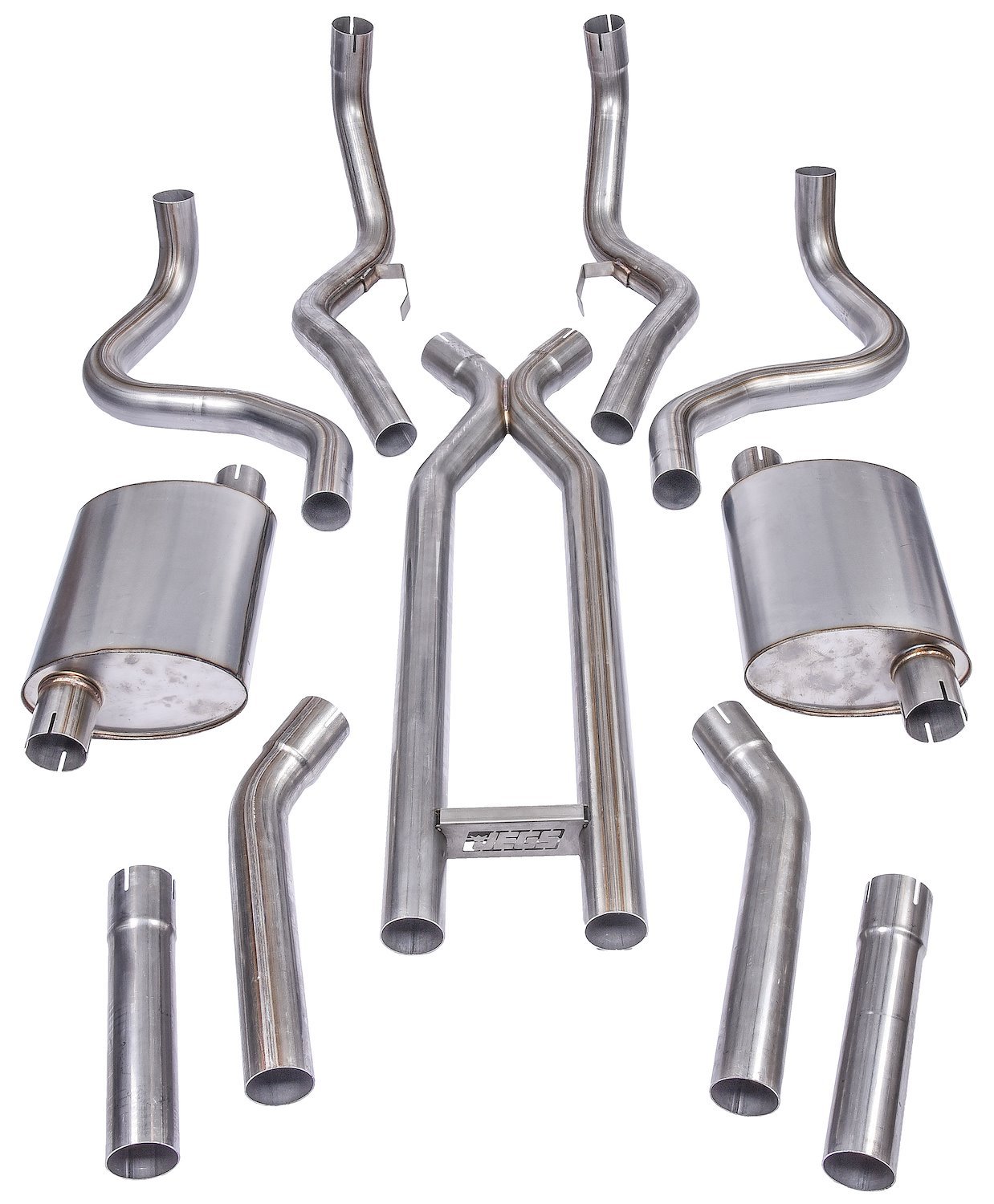 Header-Back Dual 3 in. Exhaust Kit 409 Stainless Steel
