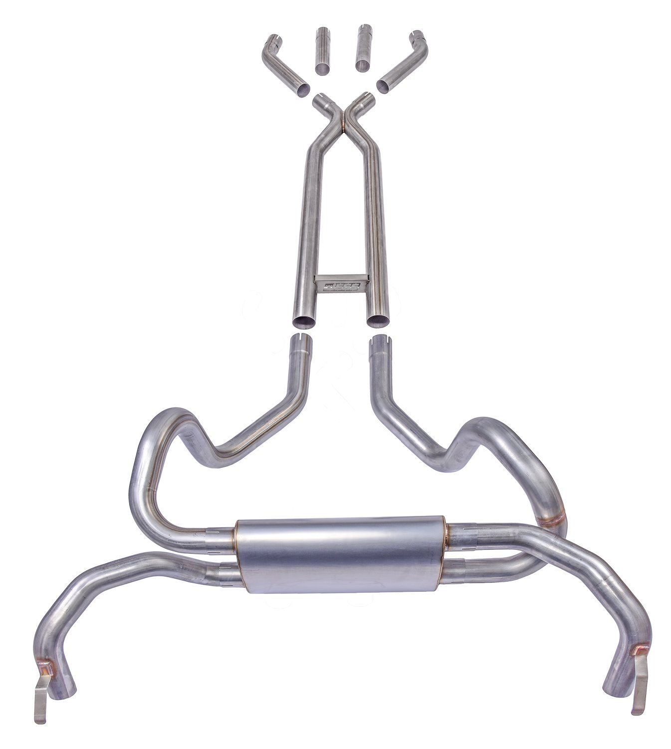 Header-Back Dual 2-1/2 in. Exhaust Kit 409 Stainless
