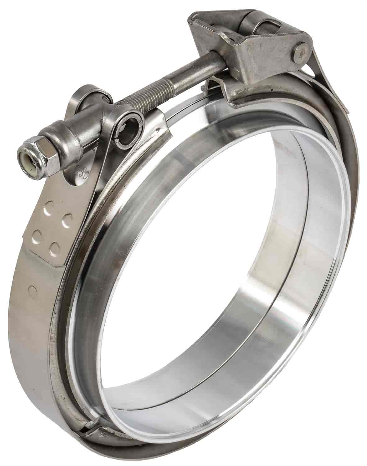 Stainless Steel Quick Release V-Band Clamp & Aluminum Flanges 5 in.