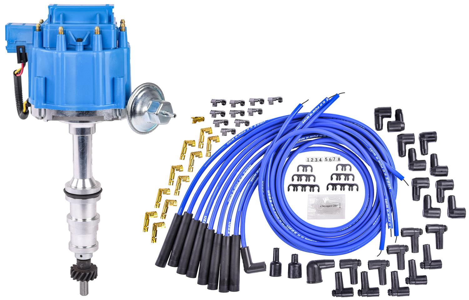 HEI Distributor and Spark Plug Wire Kit [Ford