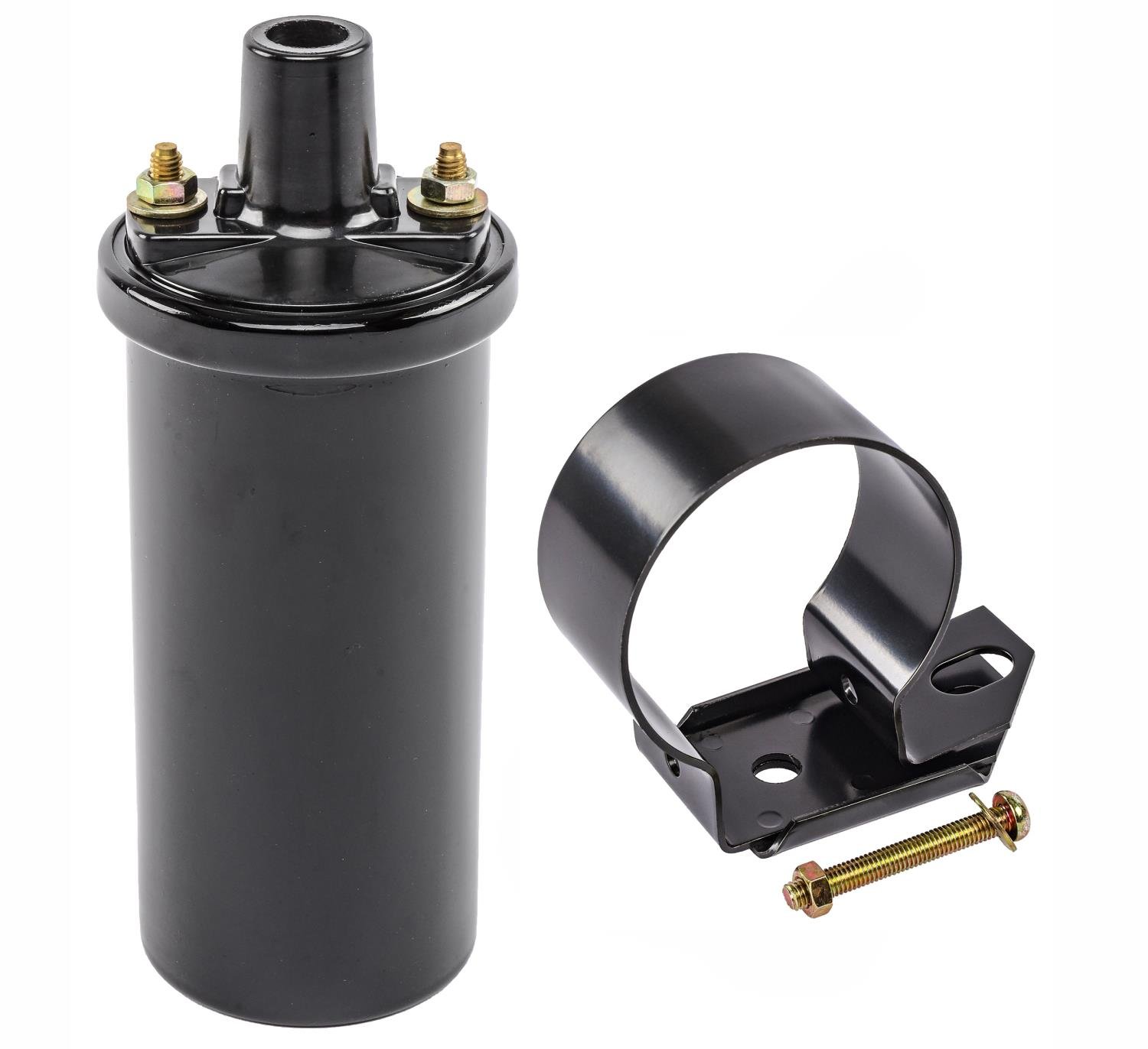 High-Energy Ignition Coil and Bracket Kit [Black Coil and Black Ford style Mounting Bracket]