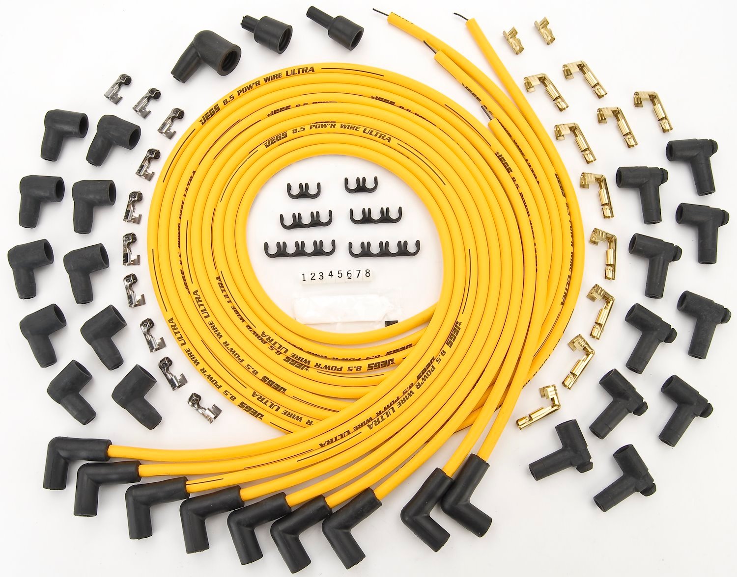 8.5mm Yellow Ultra Pow'r Wires Small & Big Block Chevy Over Valve Covers or Under Headers