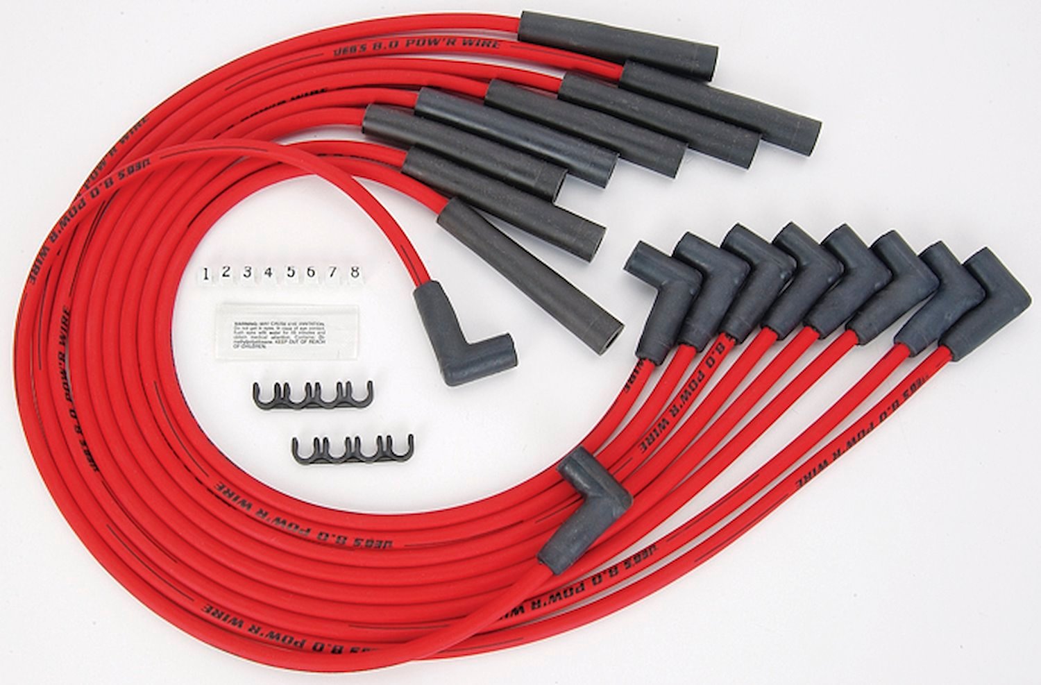 8.0mm Red Hot Pow'r Wires Small Block Ford