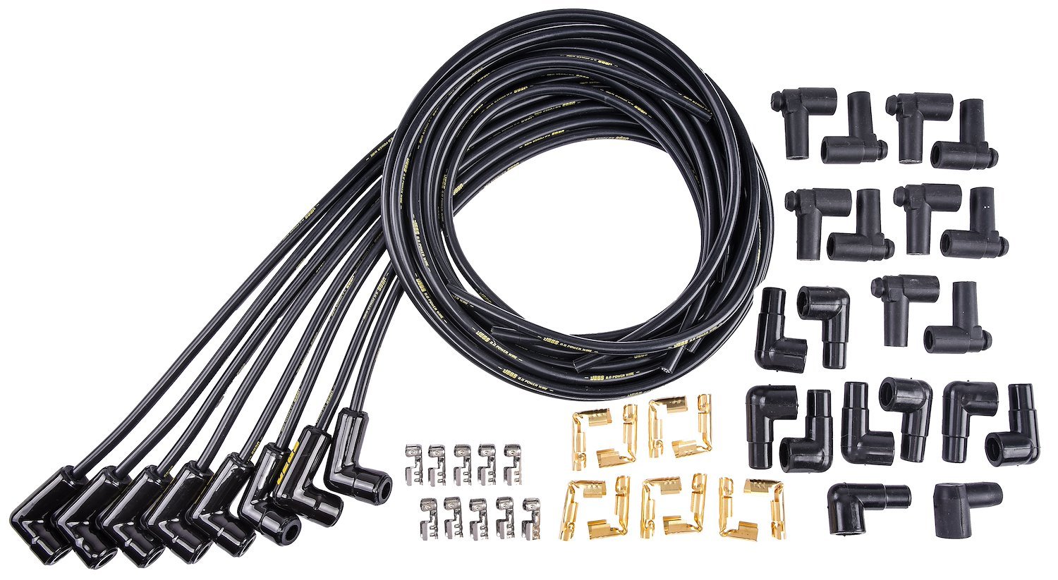 Hi-Temp Universal Spark Plug Wires [90-Degree Black Ceramic