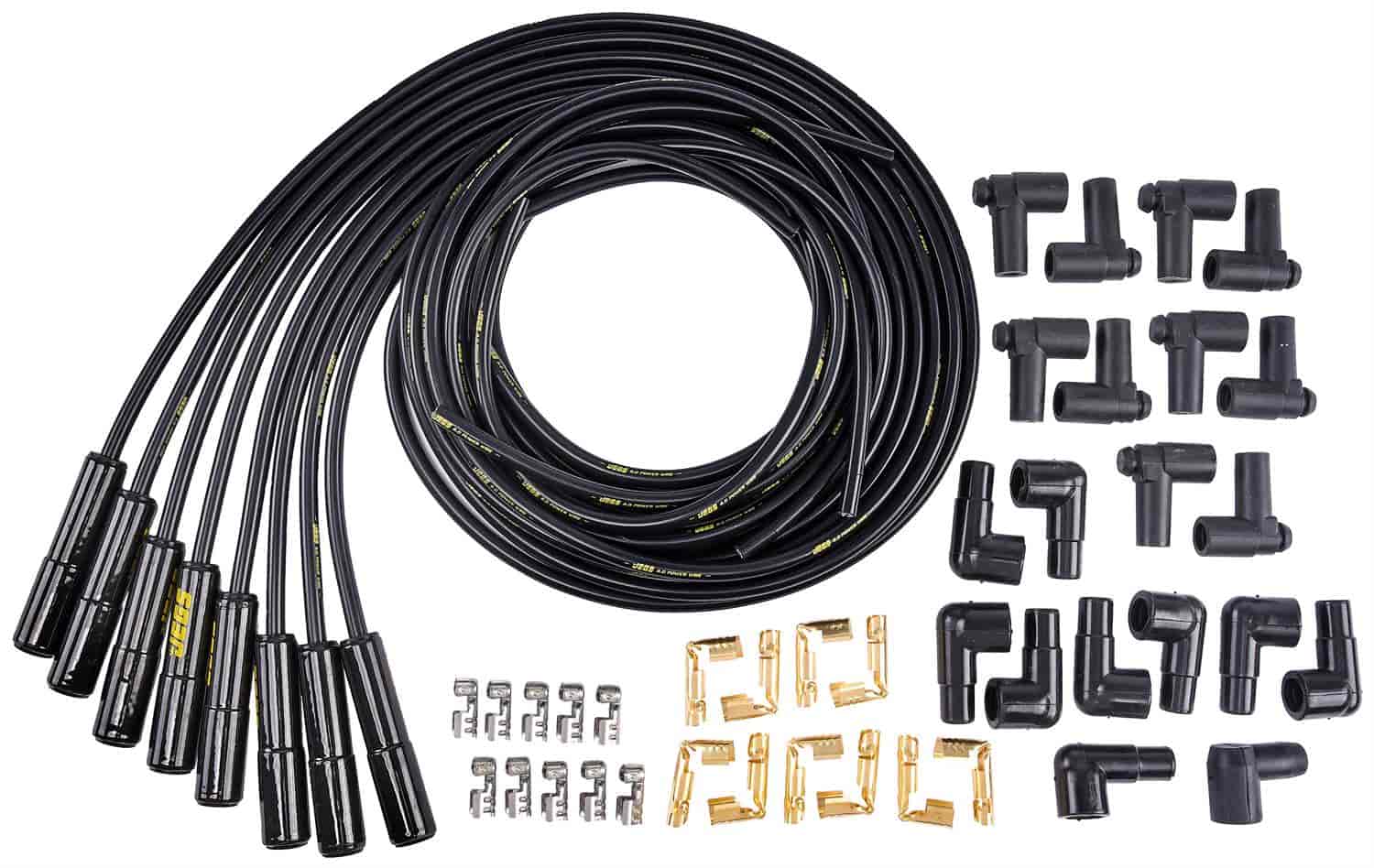 Hi-Temp Universal Spark Plug Wires [Straight Black Ceramic Boot]