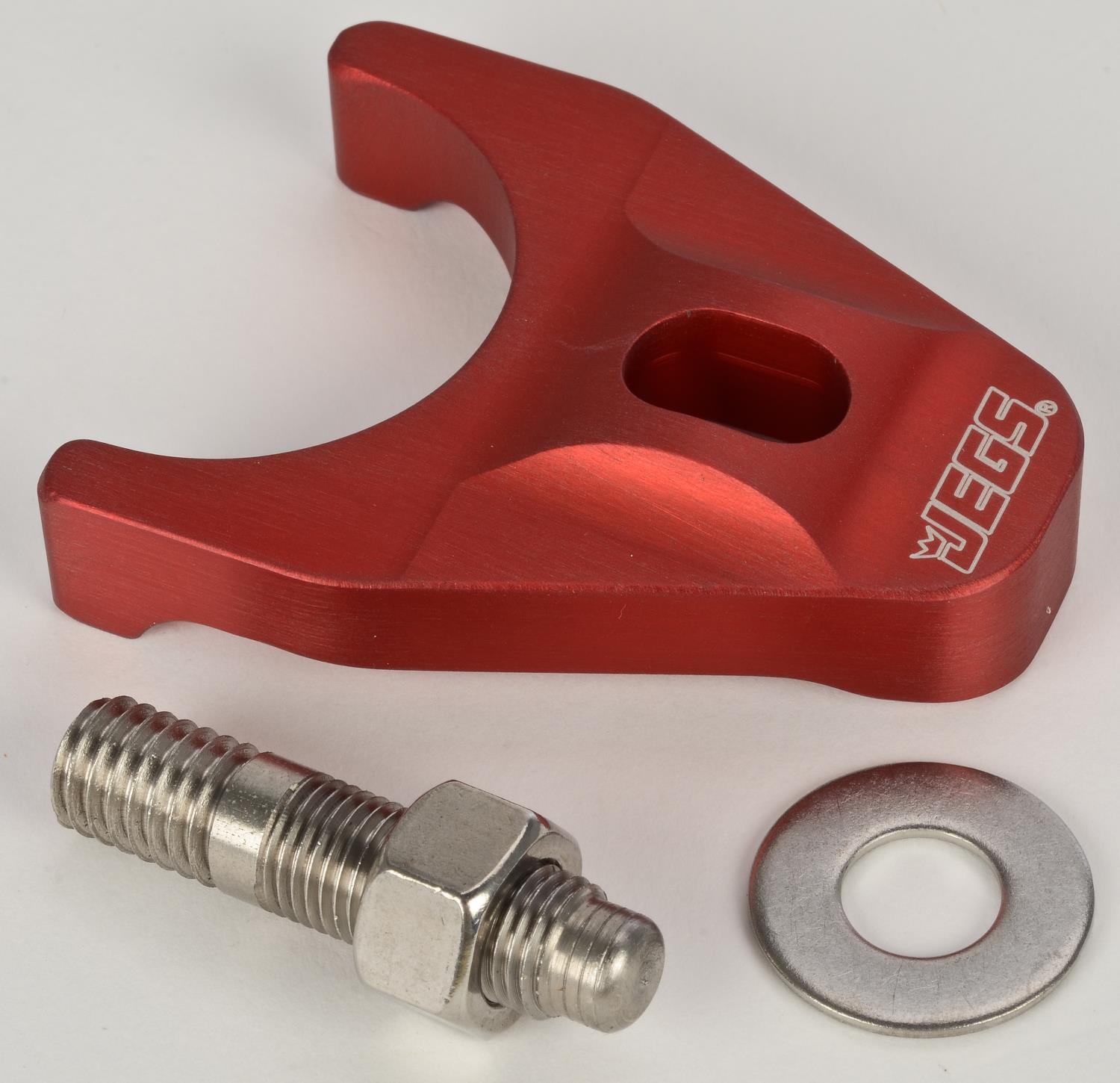 Billet Distributor Hold-Down Clamp Chevy: 90° V6, Small Block, and Big Block [Red Anodized]