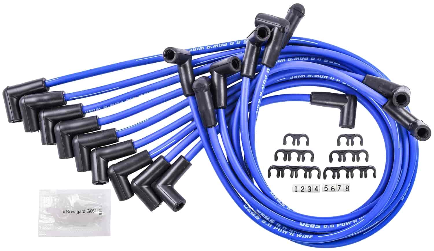 8.0mm Blue Pow'r Wires for 1985-1995 Small Block Chevy Truck 5.0L, 5.7L