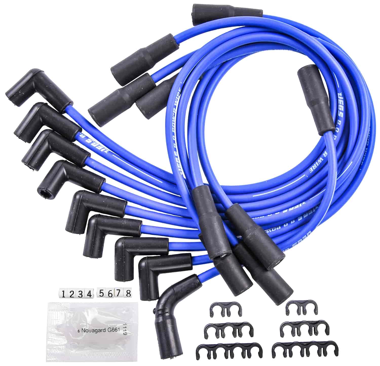 8.0mm Blue Pow'r Wires for 1996-2000 Small Block Chevy Truck 5.7L Vortec