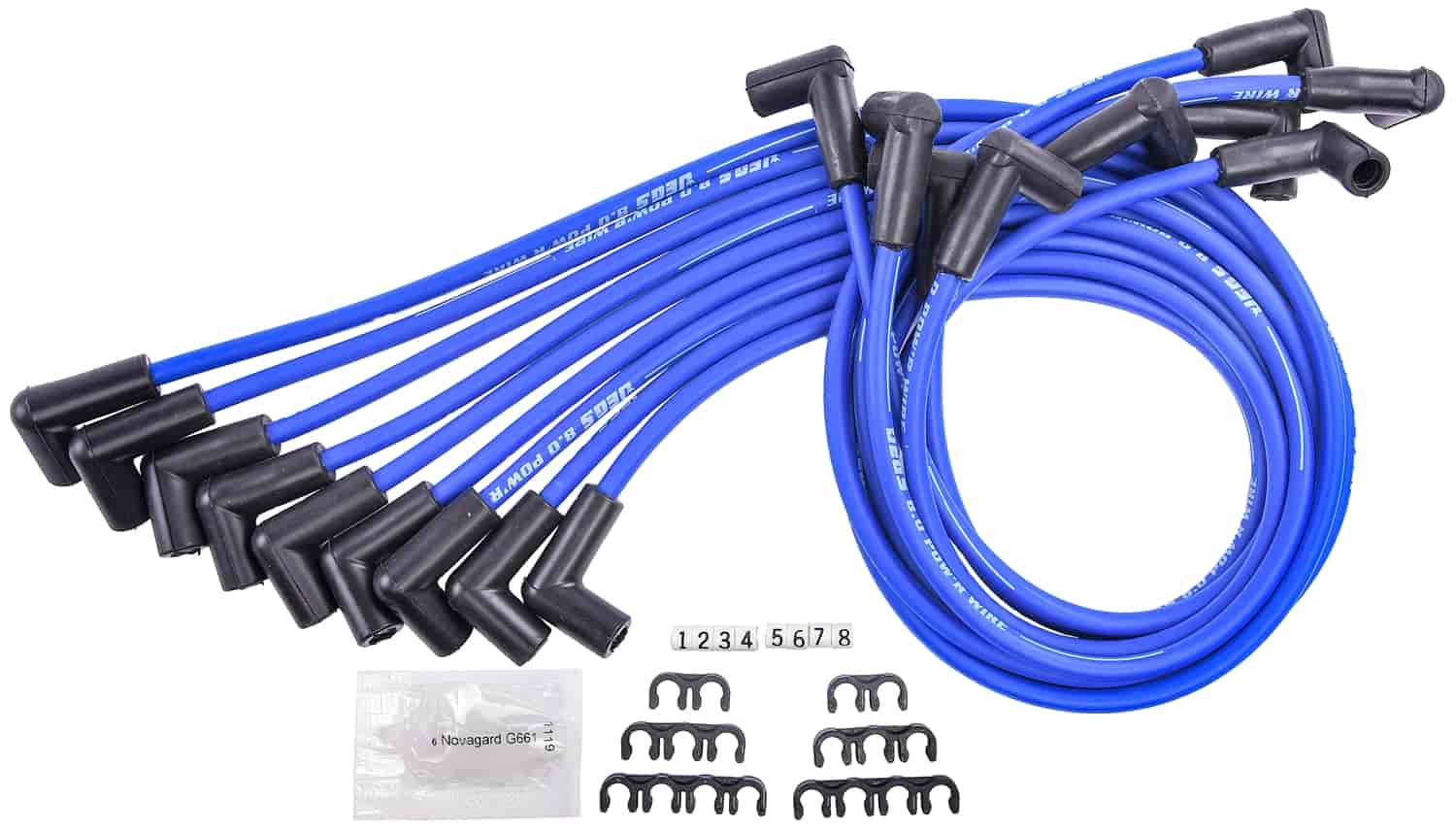 8.0mm Blue Pow'r Wires for Big Block Chevy Under Headers