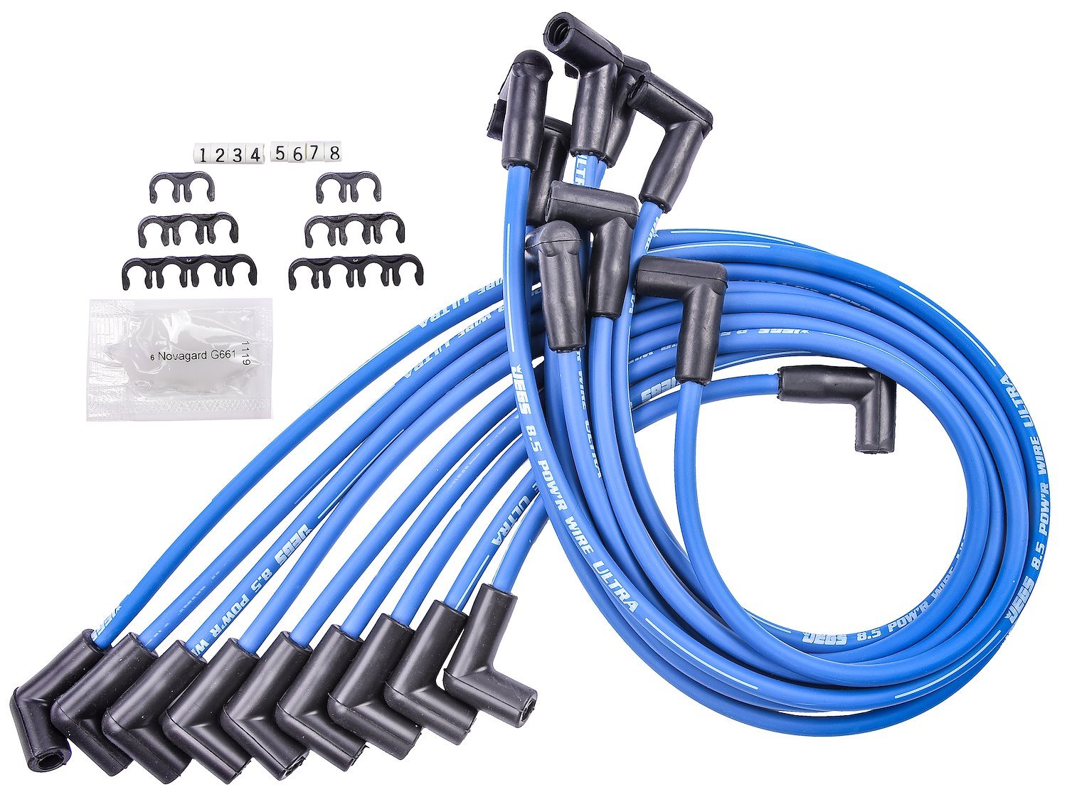 8.5mm Blue Ultra Pow'r Wires for 1985-1995 Small Block Chevy Truck 5.0L, 5.7L