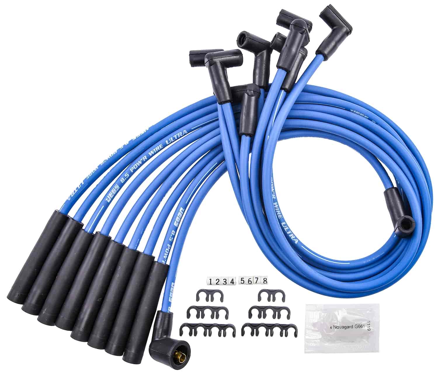 8.5mm Blue Ultra Pow'r Wires for Ford 351W, 351C, 390, 429, 460 with HEI Cap