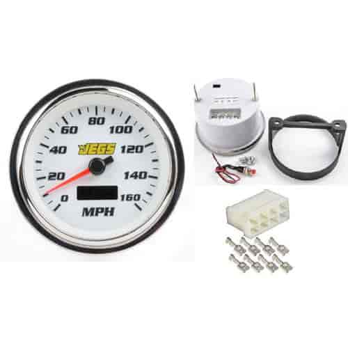 3-3/8" Speedometer & Wiring Connector White