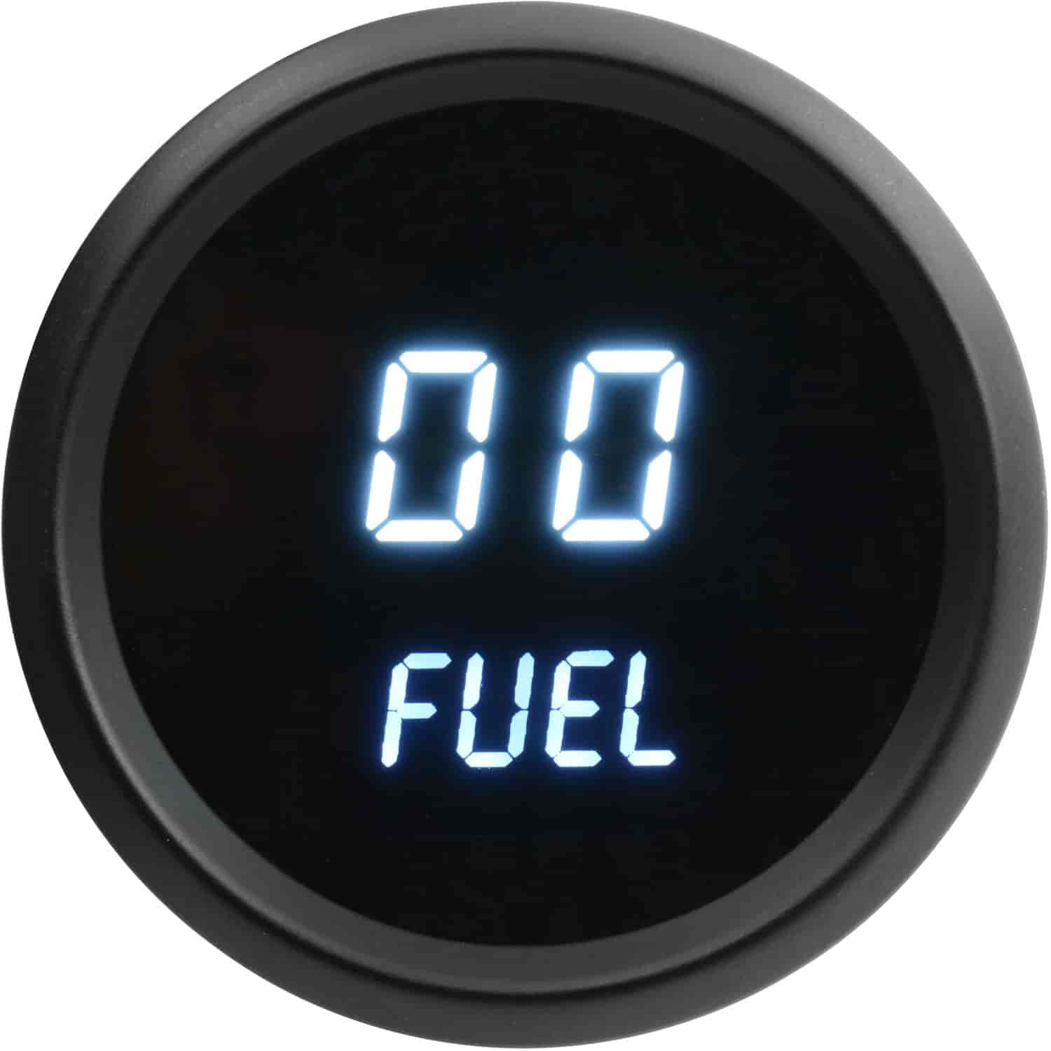 Fuel Level Gauge LED Digital [Black Bezel, Black Face, White Numbers]