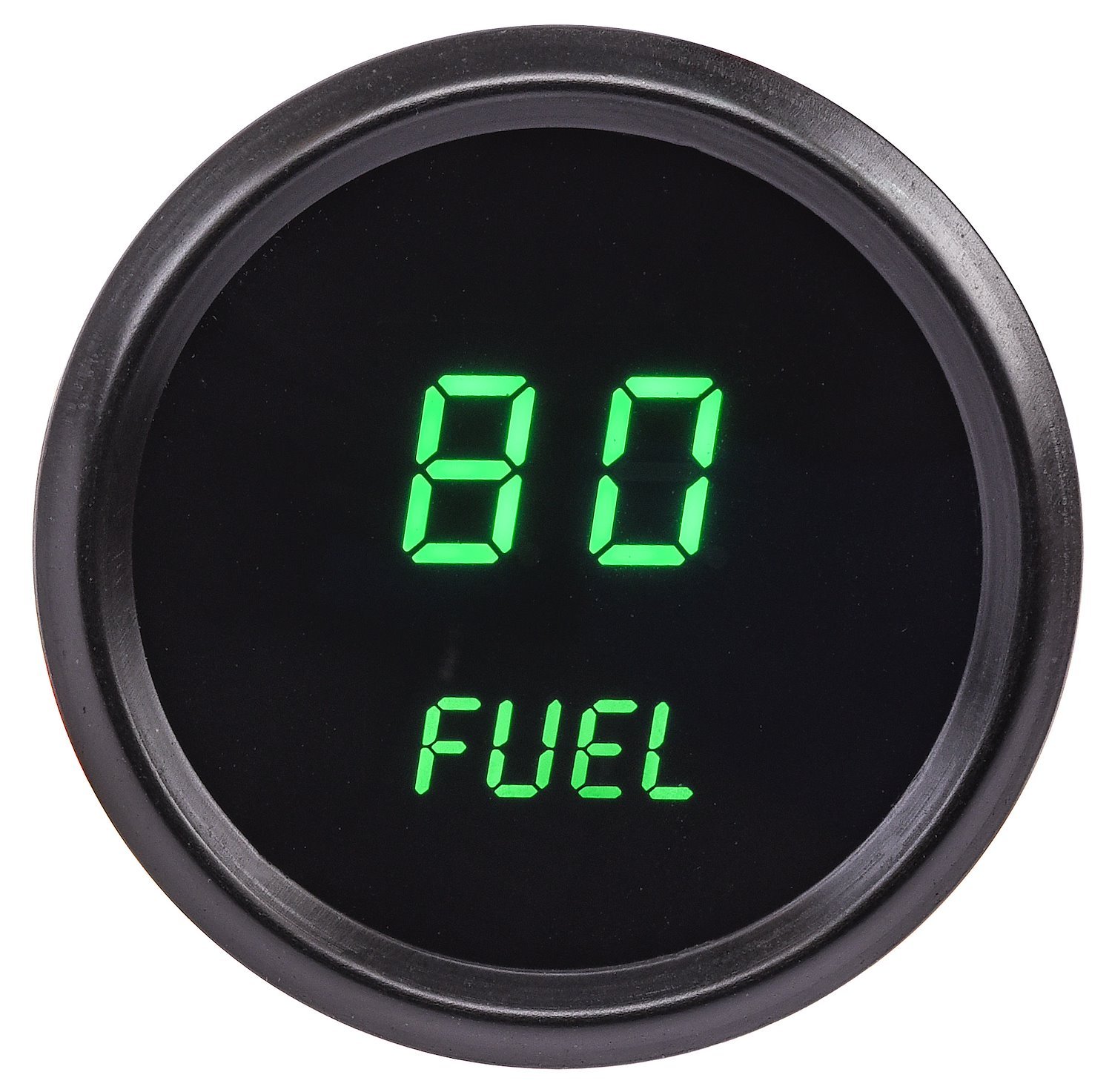 Fuel Level Gauge LED Digital [Black Bezel, Black Face, Green Numbers]