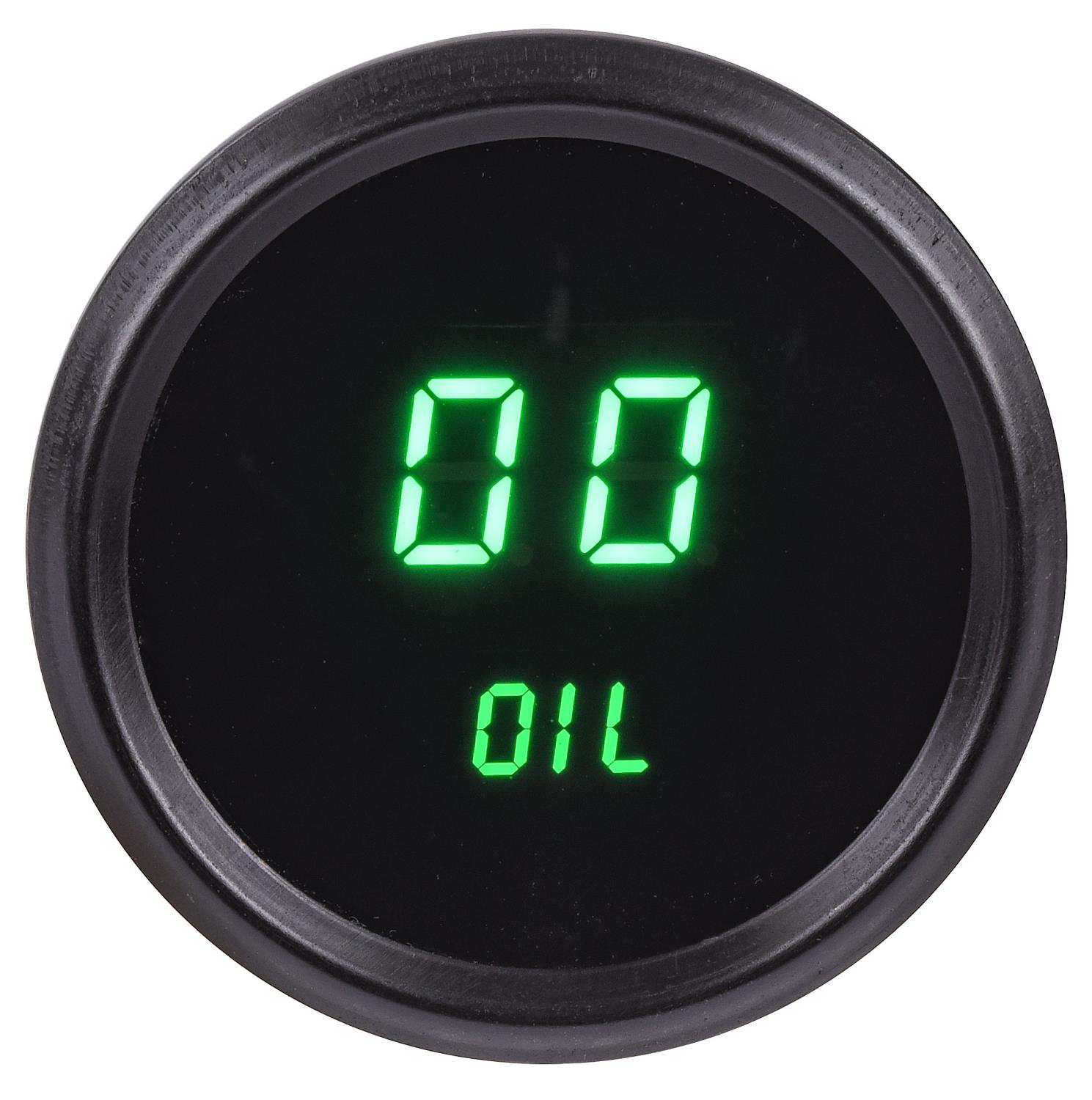 Oil Pressure Gauge LED Digital [Black Bezel, Black Face, Green Numbers]
