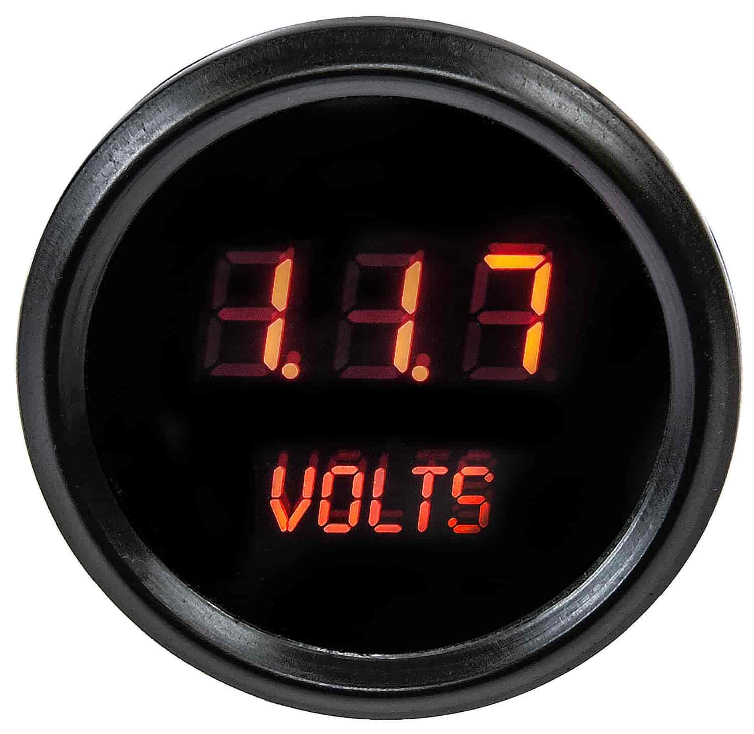 Voltmeter Gauge LED Digital [Black Bezel, Black Face, Red Numbers]