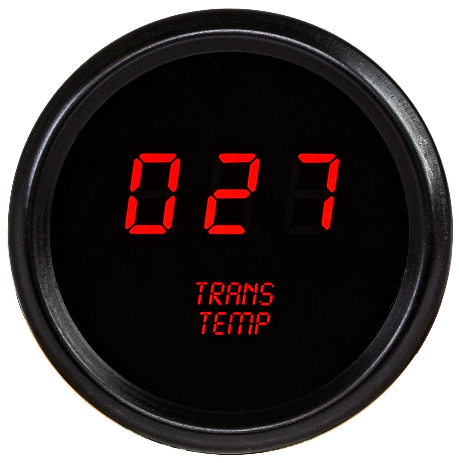 Transmission Temperature Gauge LED Digital [Black Bezel, Black Face, Red Numbers]