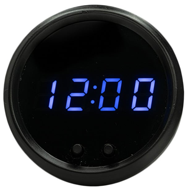 Clock LED Digital [Black Bezel, Black Face, Blue Numbers]