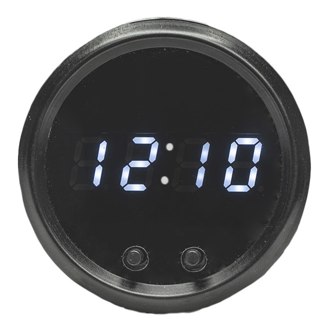 Clock LED Digital [Black Bezel, Black Face, White Numbers]
