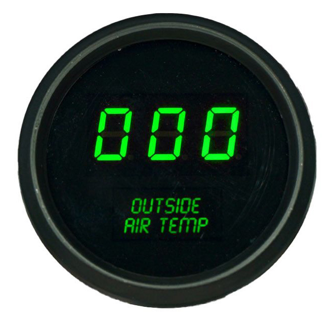 Outside Air Temperature Gauge LED Digital [Green Letters/Numbers,