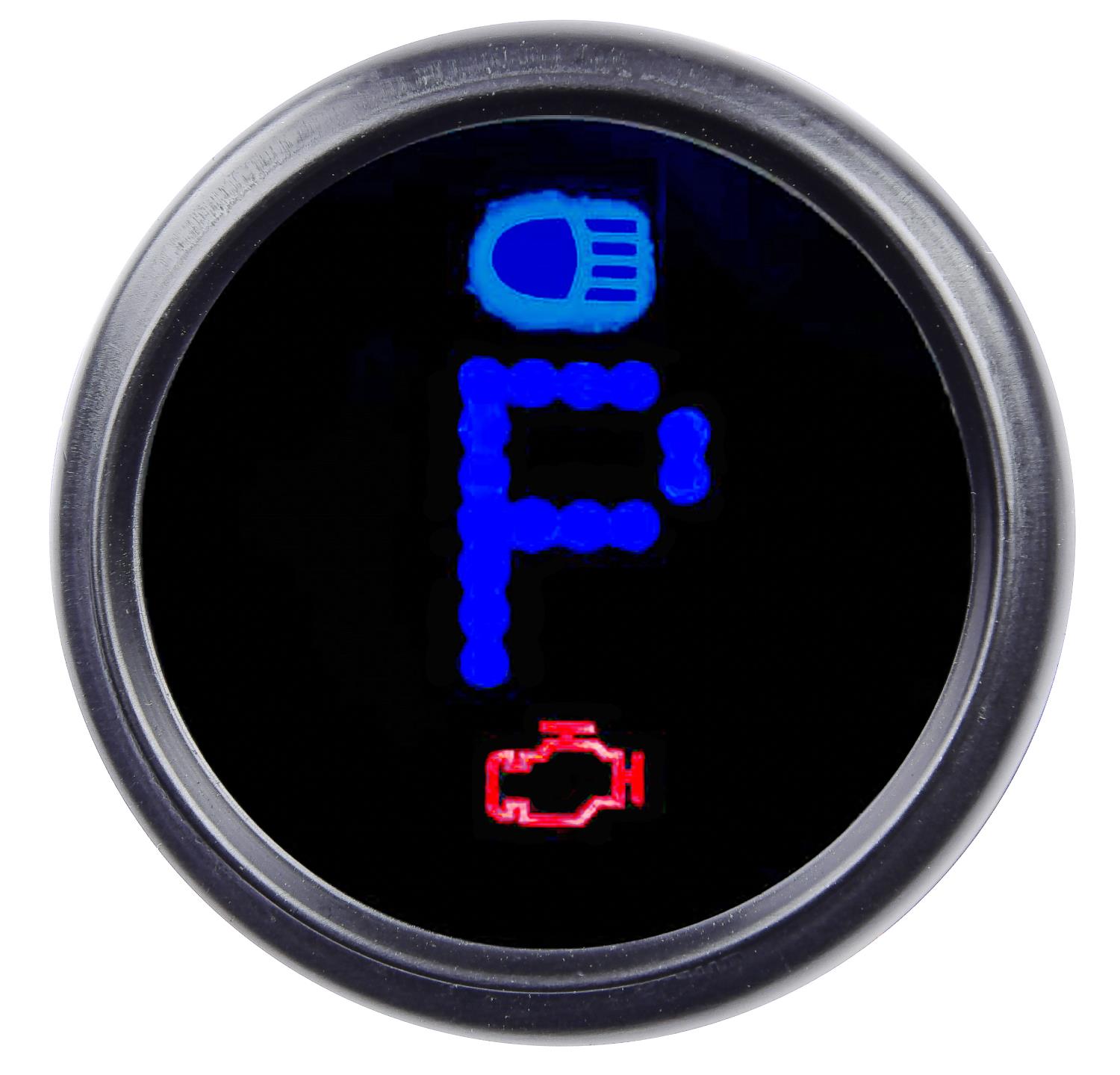 Gear Indicator Gauge LED Digital [Blue Letters/Numbers, Black Bezel, Black Face]