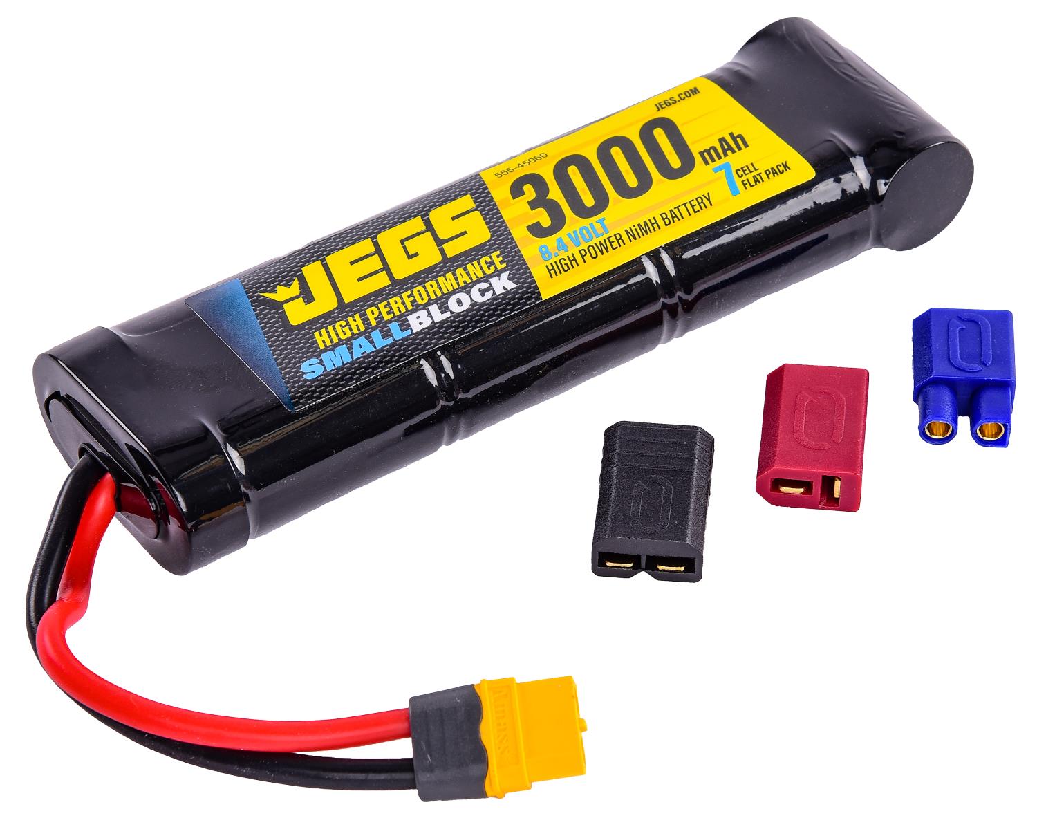 doolhof Minimaal Woestijn JEGS 45060: Small Block NiMH Battery | Cell Count: 7 | Configuration: Flat  | Volts: 8.4V | Capacity: 3000 mAh | Wire: 12 AWG | Plug: UNI 2.0 | Sold  Individually | Fits TRAXXAS RC CARS ONLY - JEGS