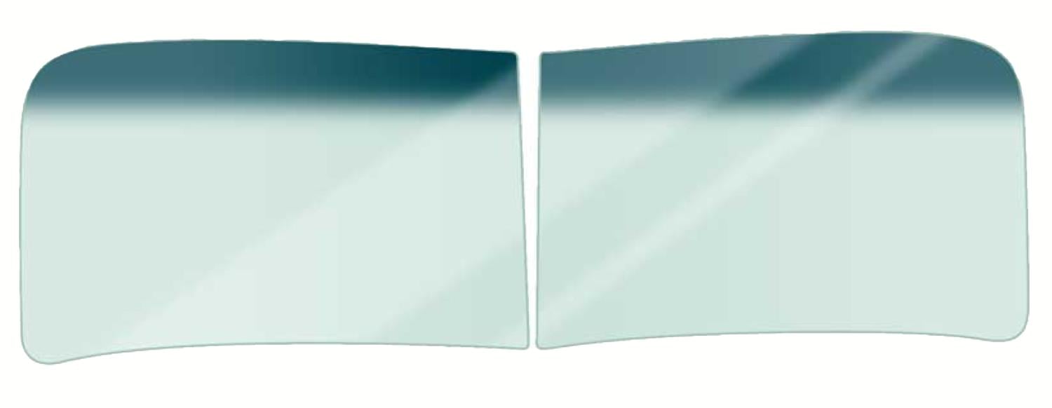 Windshield Fits Select 1947-1953 GM Truck with Flat, 2-Piece Windshield [Green Tint, Blue Shade Strip]