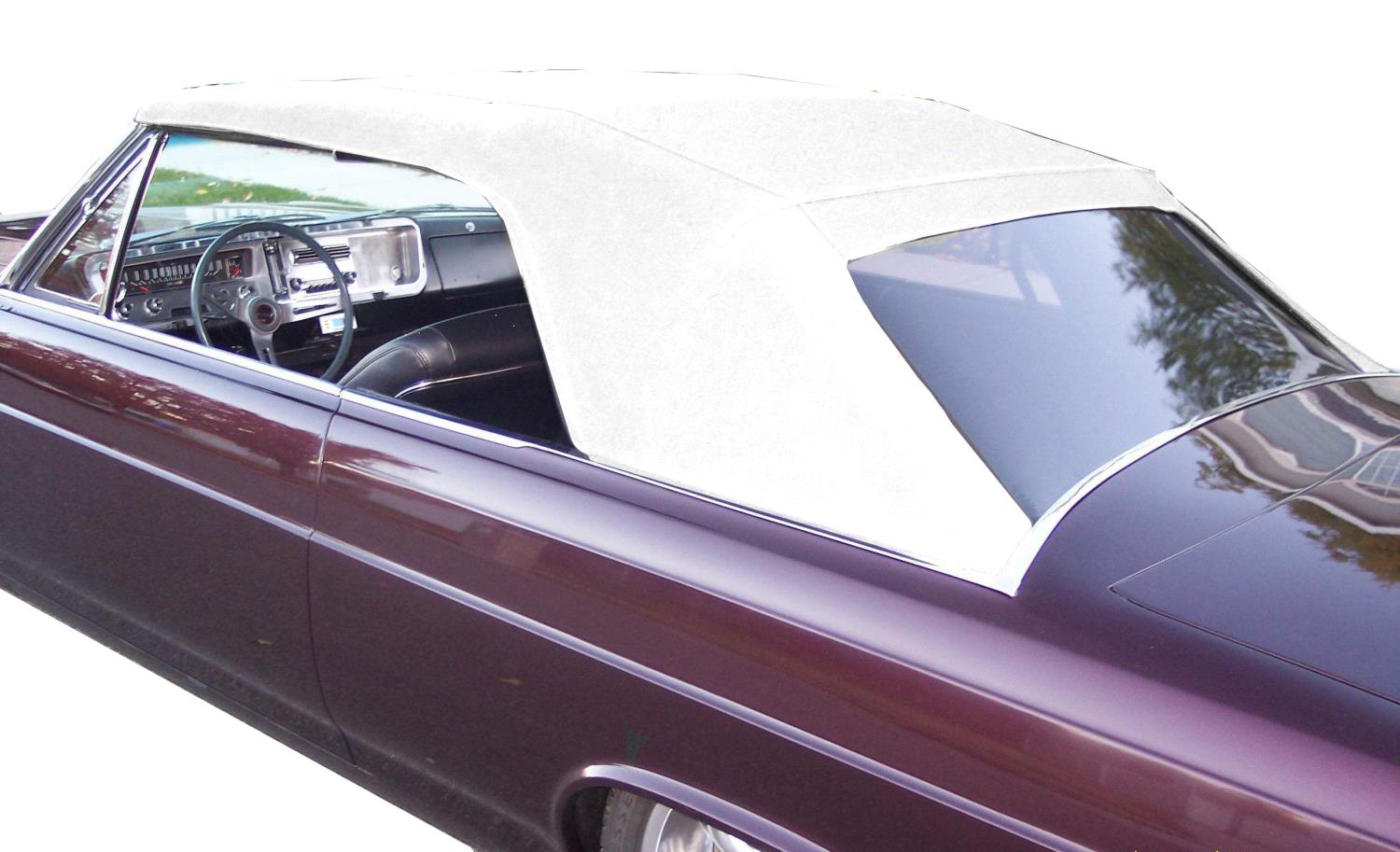 White Convertible Top Fits Select 1964-1965 Buick, Chevrolet, Oldsmobile, Pontiac Models [Plastic Rear Window]
