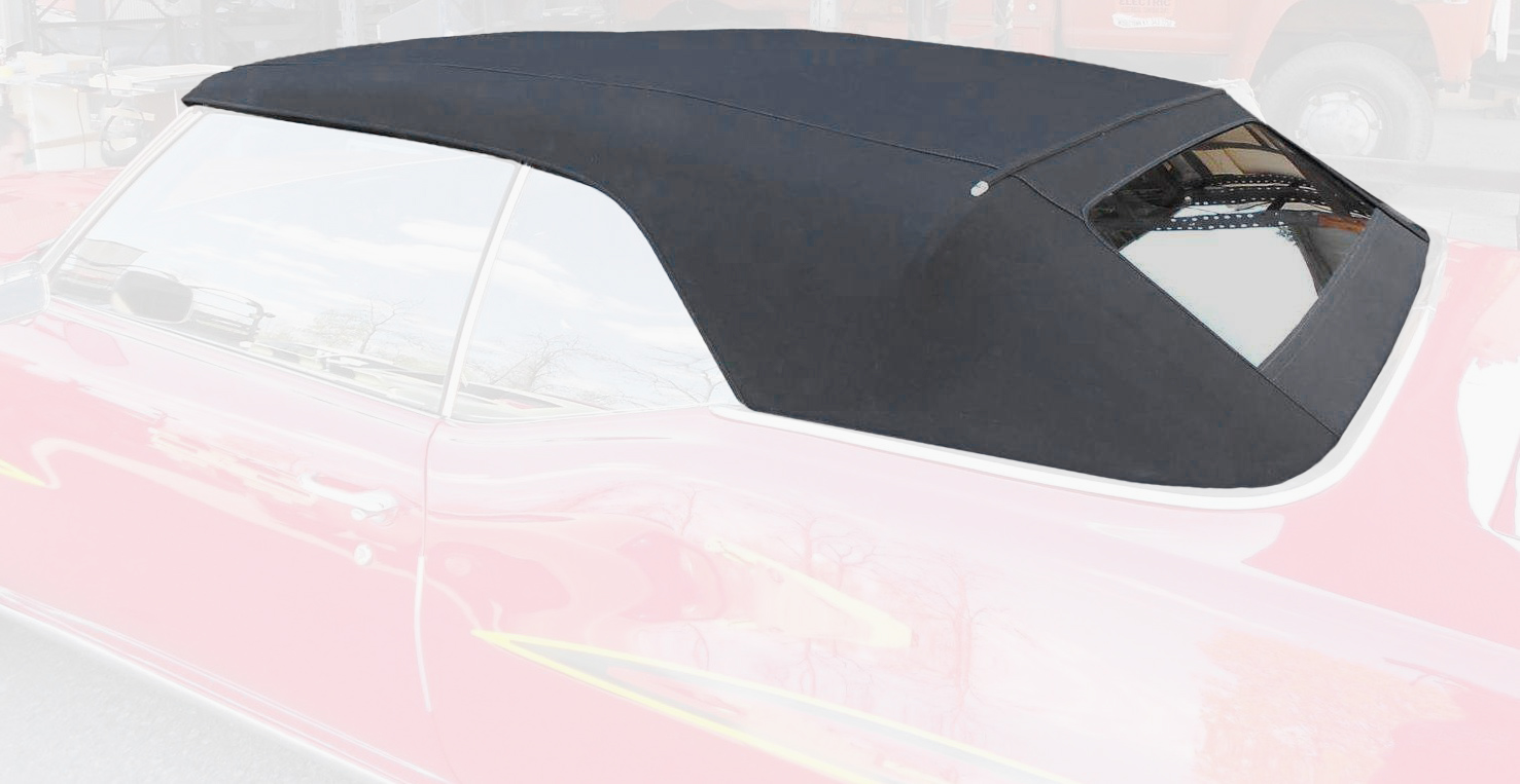 Black Convertible Top Fits Select 1968-1972 Buick, Chevrolet, Oldsmobile, Pontiac Models [Glass Rear Window]