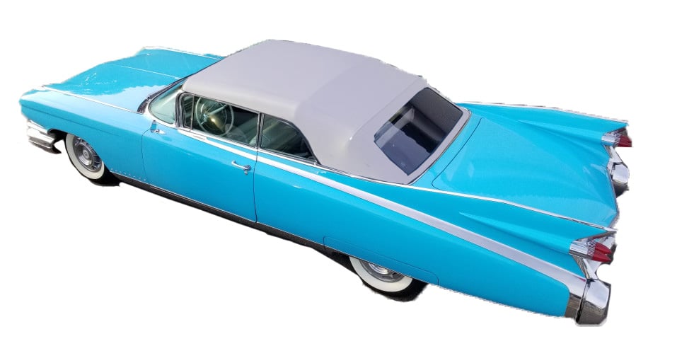 White Convertible Top Fits Select 1959-1960 Buick, Cadillac, Chevrolet, Oldsmobile, Pontiac Models [Plastic Rear Window]