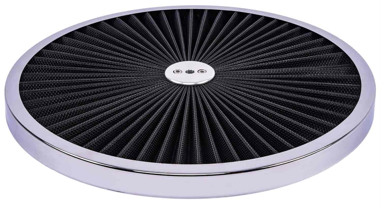 14 in. Flow-Thru Air Cleaner Lid [Chrome Trim with Black Filter]