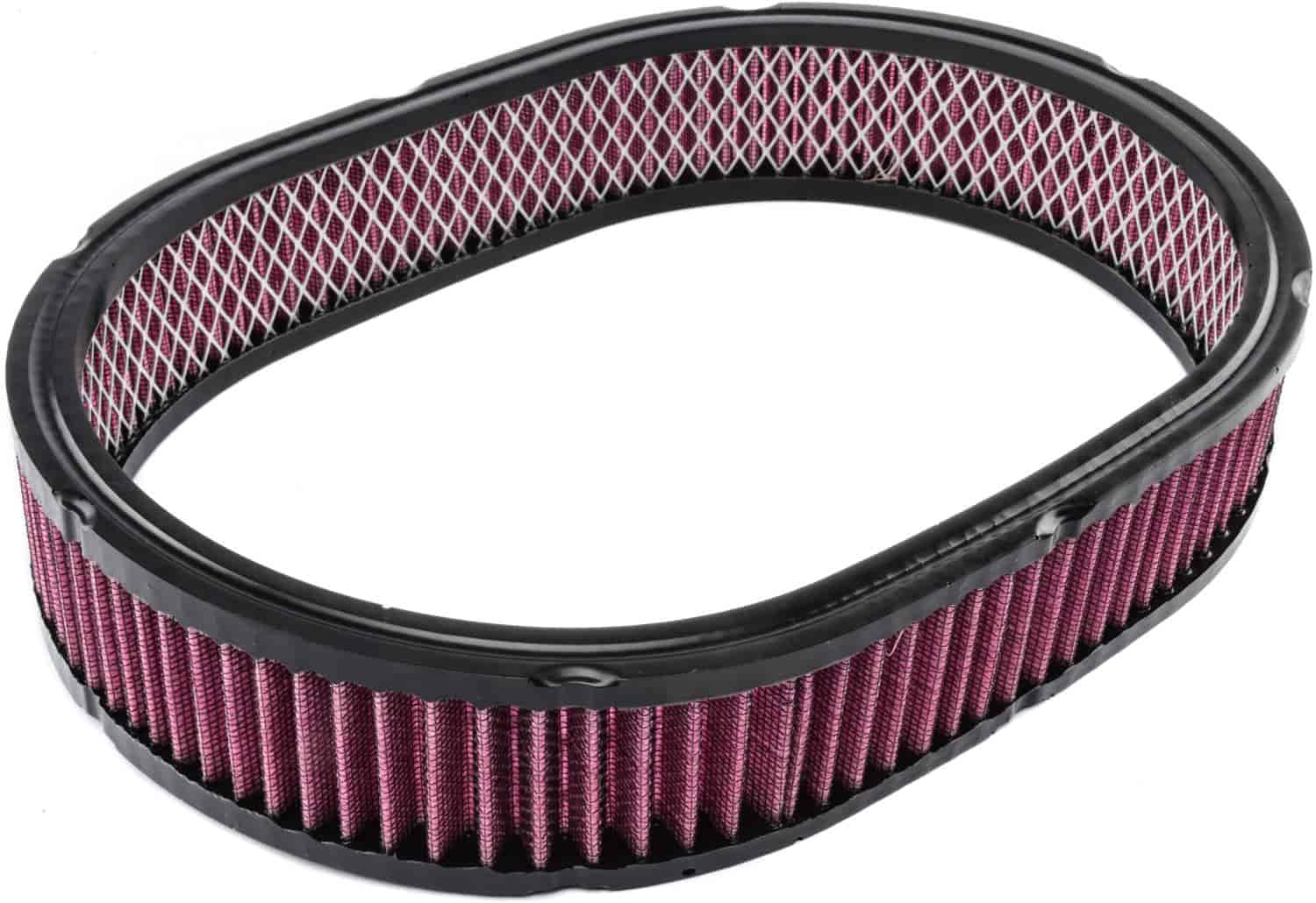High Flow Oval Washable Filter Element 11 3/8 in. L x 8 1/4 in. W x 2 in. H [Red]