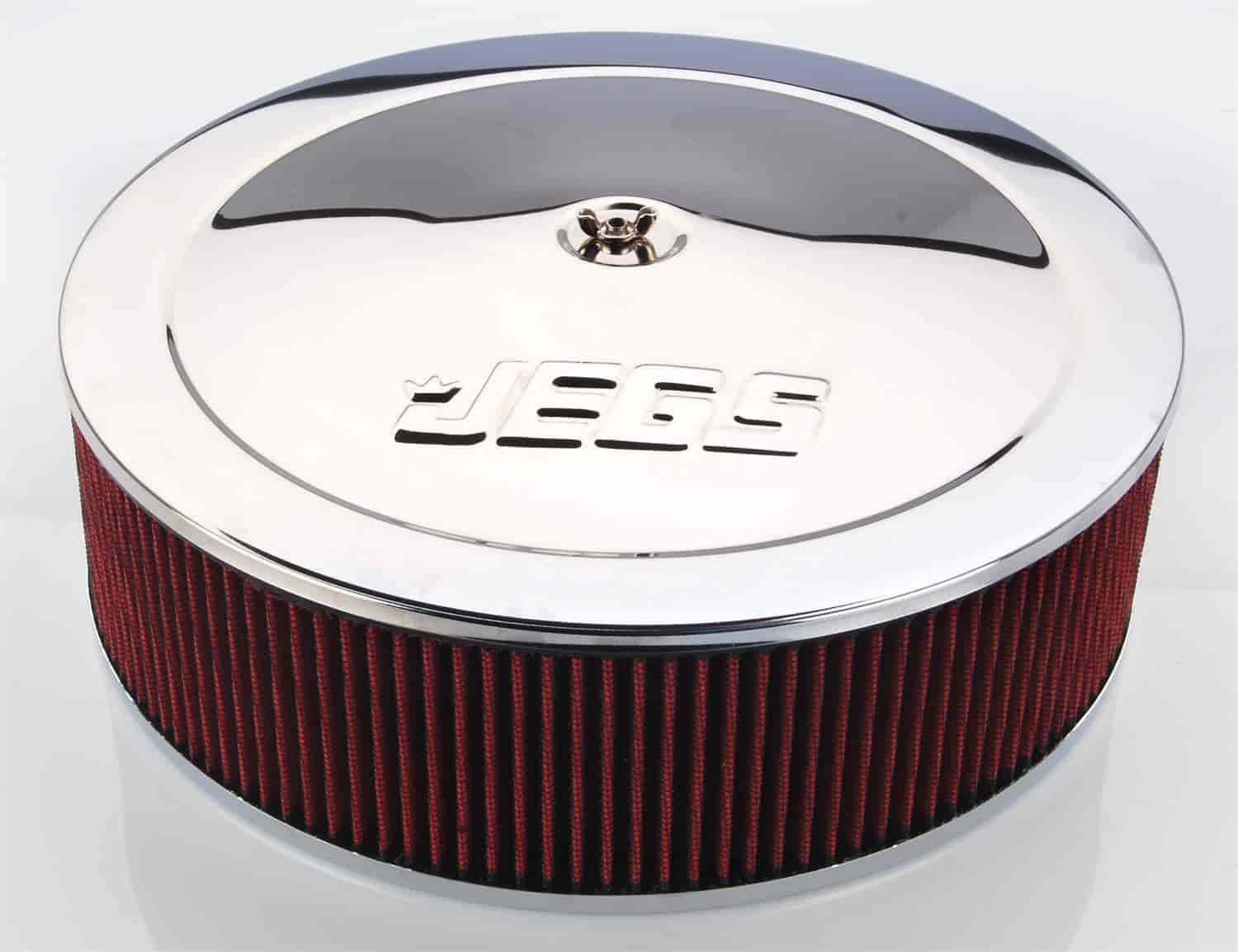 Air Cleaner with Logo 14" x 4" [Chrome-Plated]