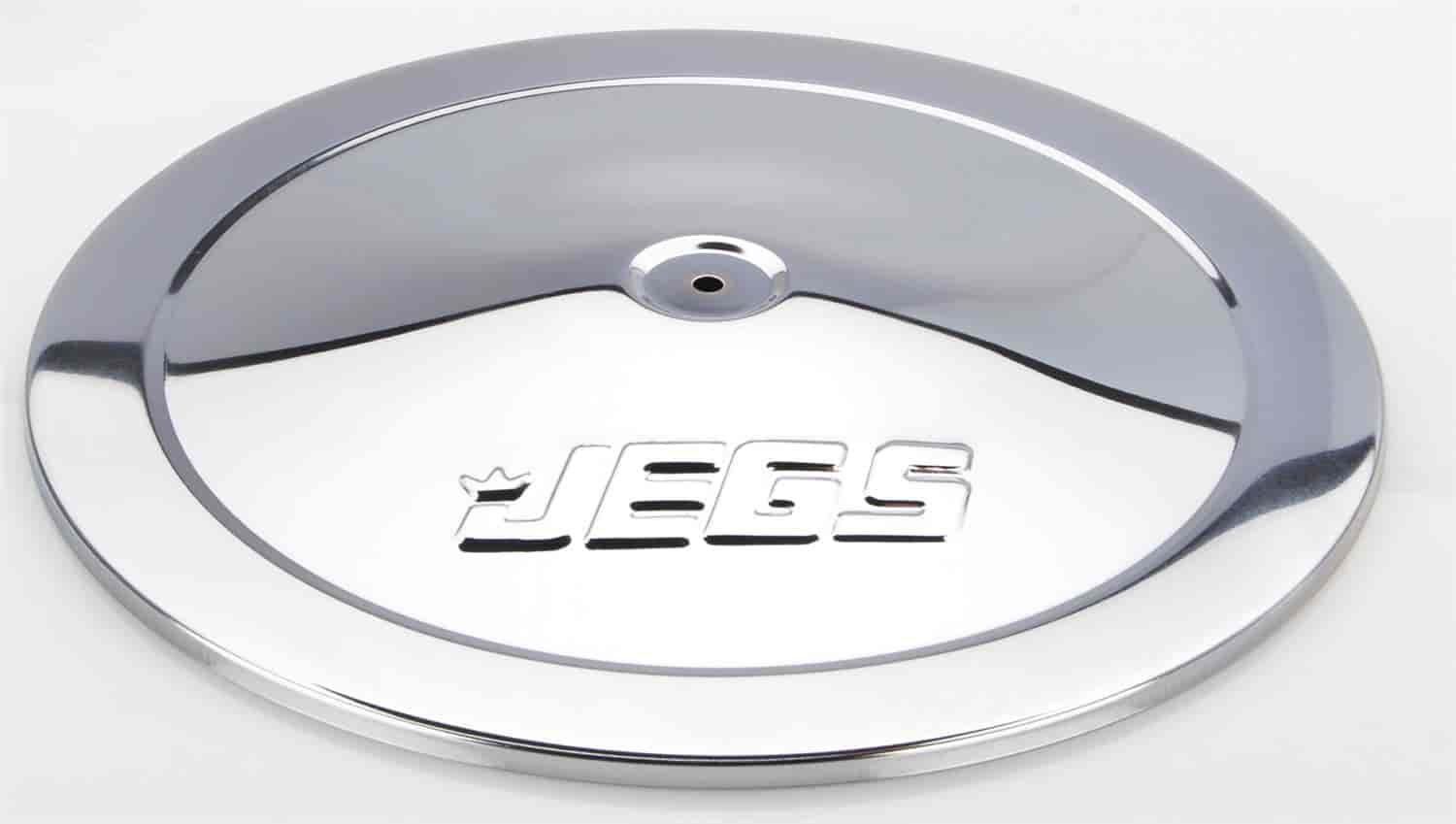 14 in. Air Cleaner Lid JEGS Logo [Chrome-Plated]