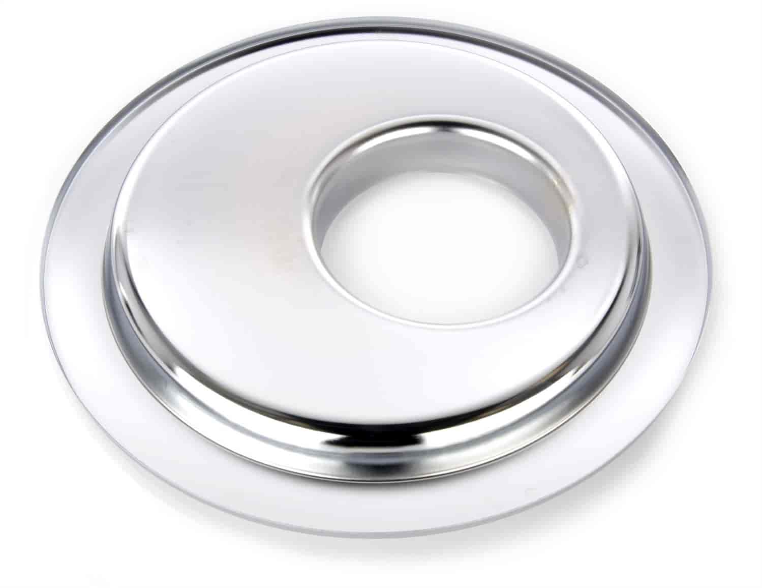 14" Round Chrome Flat Air Cleaner Base  5-1/8" Neck Opening Carter Holley Rod