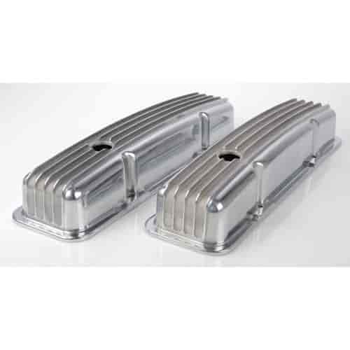 Polished Finned Valve Covers for 1958-1986 Small Block Chevy