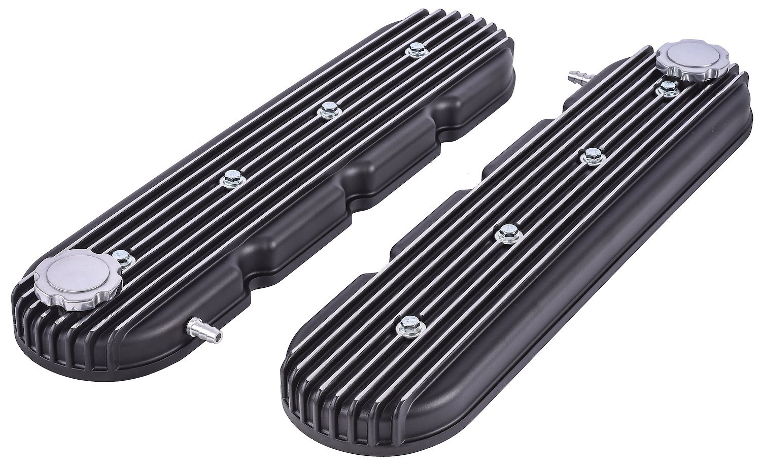 Black Finned Aluminum Valve Covers for GM LS Engines