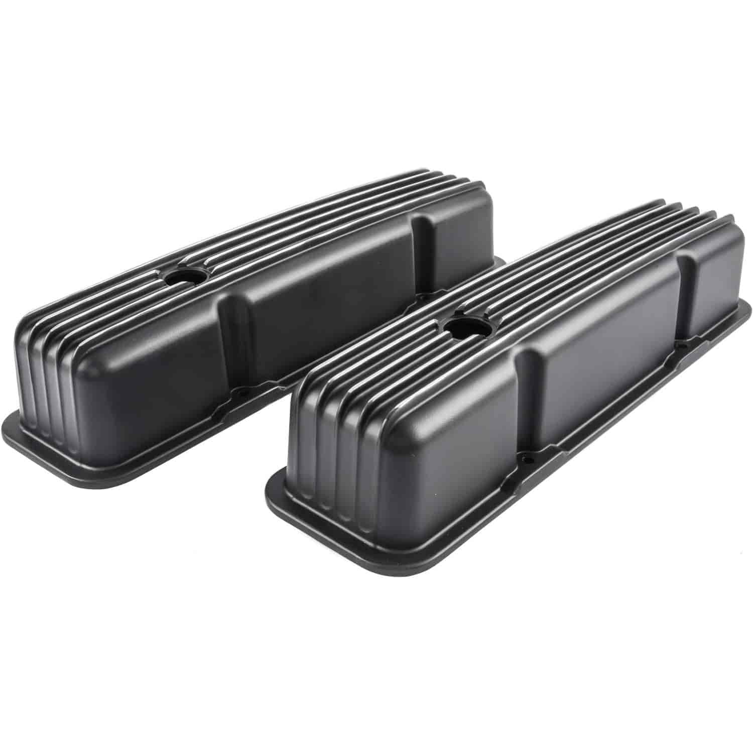 Black Finned Valve Covers for 1958-1986 Small Block Chevy