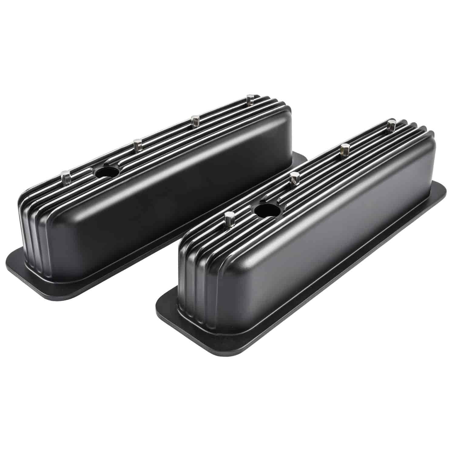 Black Finned Valve Covers for 1987-1997 Small Block Chevy
