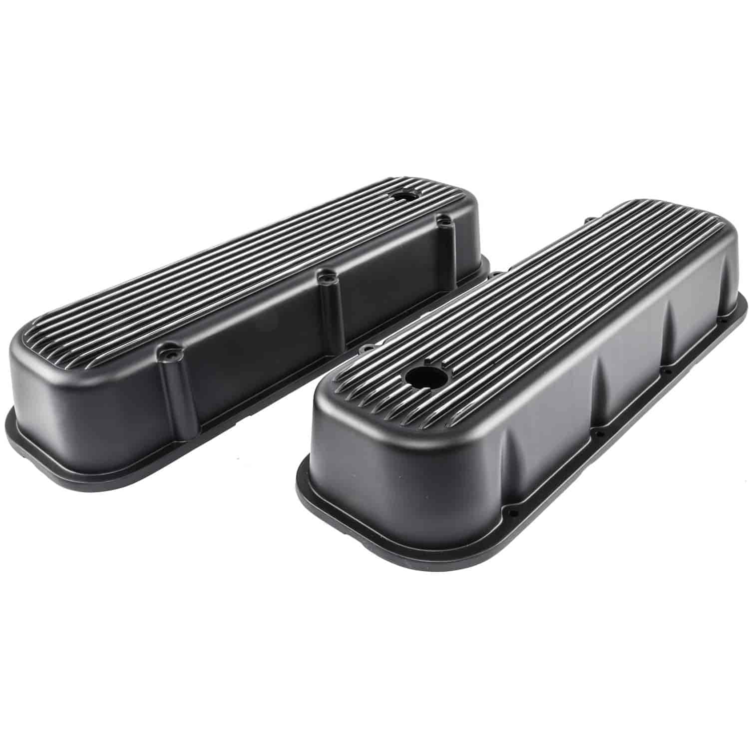Black Finned Valve Covers for 1965-1995 Big Block Chevy