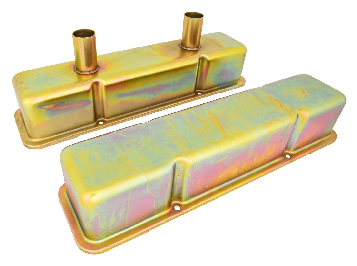 Circle Track Valve Covers for 1958-1986 Small Block Chevy 283, 305, 327, 350, 400 [Zinc Plated]
