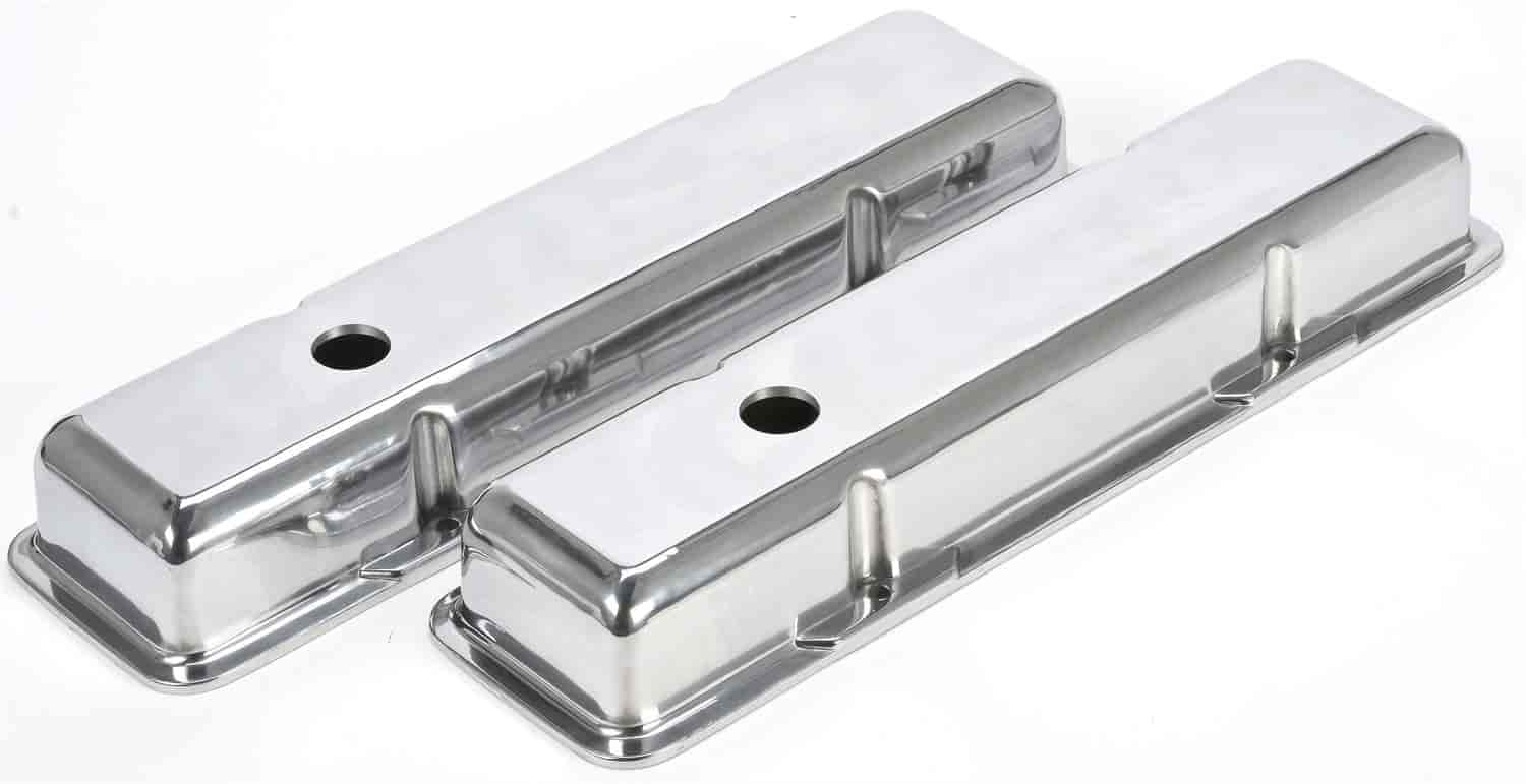Polished Cast Aluminum Smooth Valve Covers for Small Block Chevy