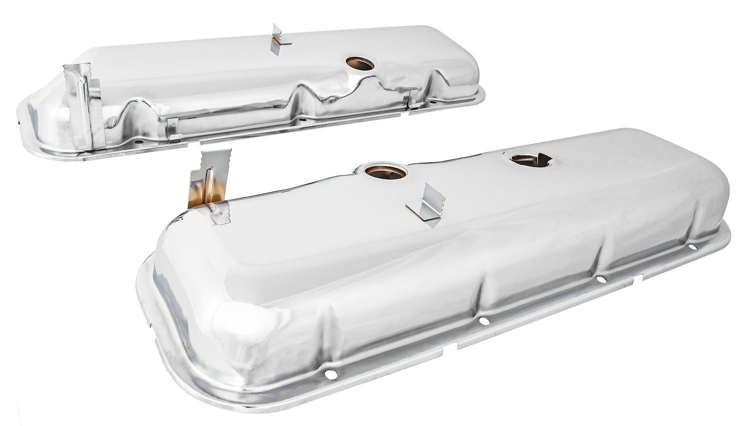 OEM-Style Replacement Valve Covers for 1965-1972 Chevrolet Models w/Big Block 396, 402, 427, 454 Engines & Power Brakes [Chrome]