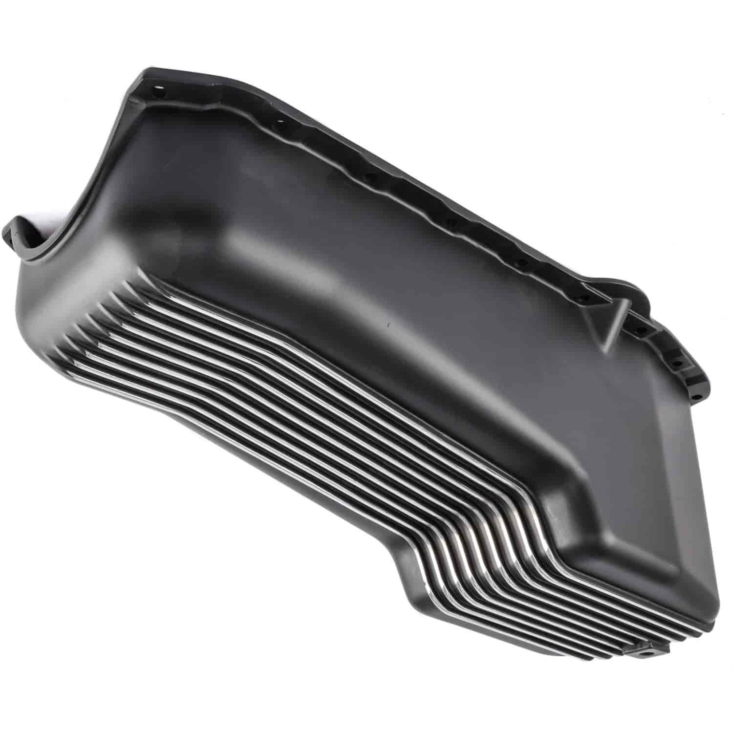 Finned Aluminum Oil Pan for 1955-1979 Small Block Chevy (Driver Side Dipstick)