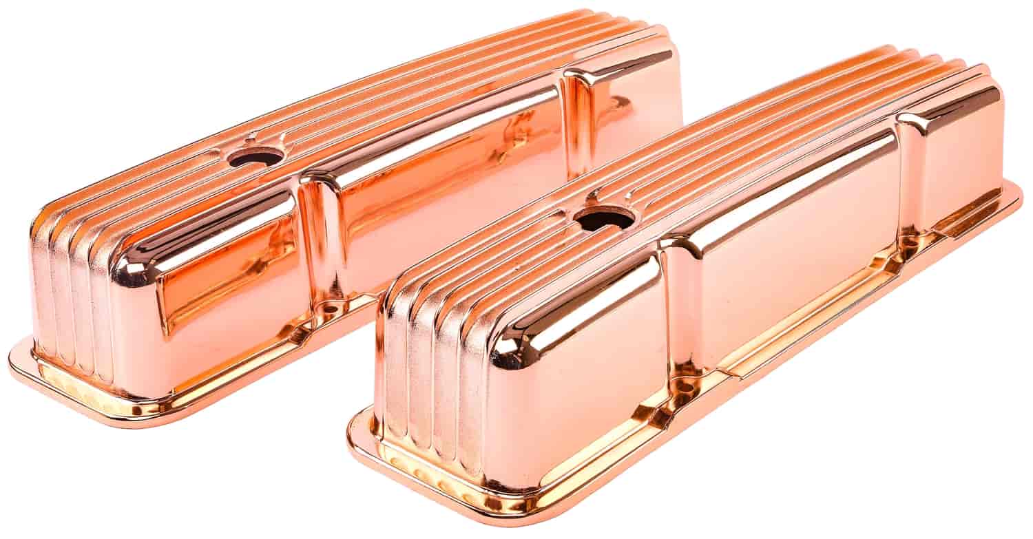 Copper Finned SBC Valve Covers for 1958-1986 Small Block Chevy